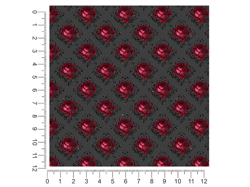 charcoal roses gothic 1ft x 1ft Craft Sheets