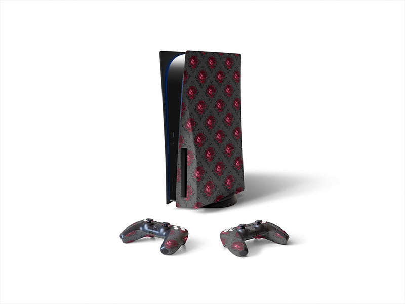 charcoal roses gothic Sony PS5 DIY Skin