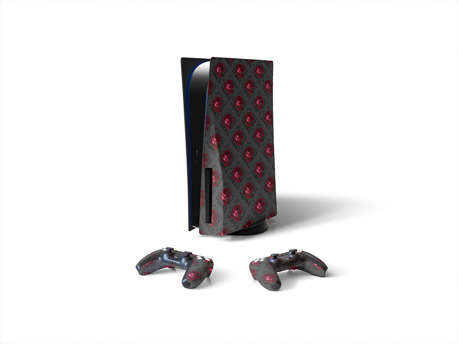 charcoal roses gothic Sony PS5 DIY Skin