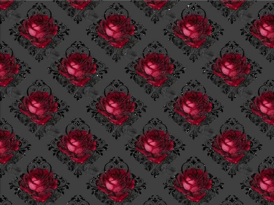 Charcoal Roses Gothic Vinyl Wrap Pattern~Rwraps Series 914 Digitally Printed Vinyl Wrap~0