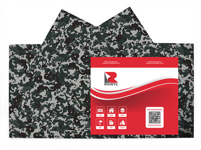 charcoal woodland camouflage Craft Vinyl Sheet Pack