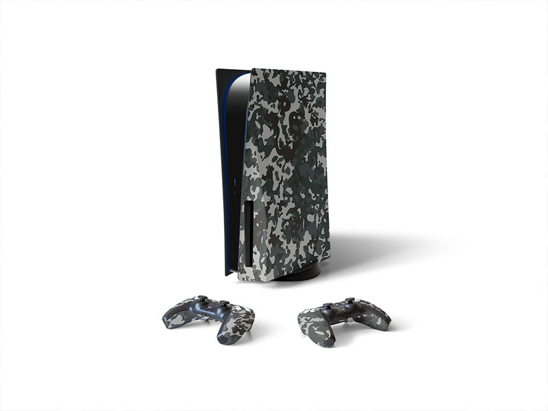charcoal woodland camouflage Sony PS5 DIY Skin