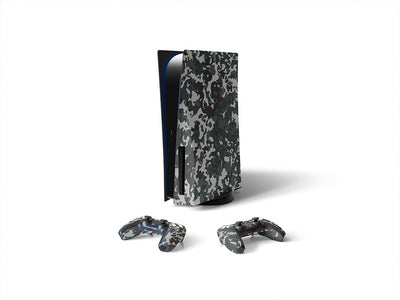 charcoal woodland camouflage Sony PS5 DIY Skin