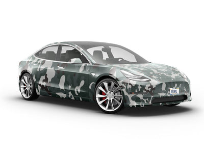 Charcoal Woodland Camouflage Vehicle Vinyl Wrap
