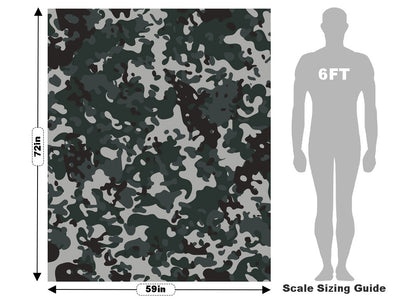 Charcoal Woodland Camouflage Vehicle Wrap Scale~Rwraps Series 914 Charcoal Woodland Camouflage Measurements~2
