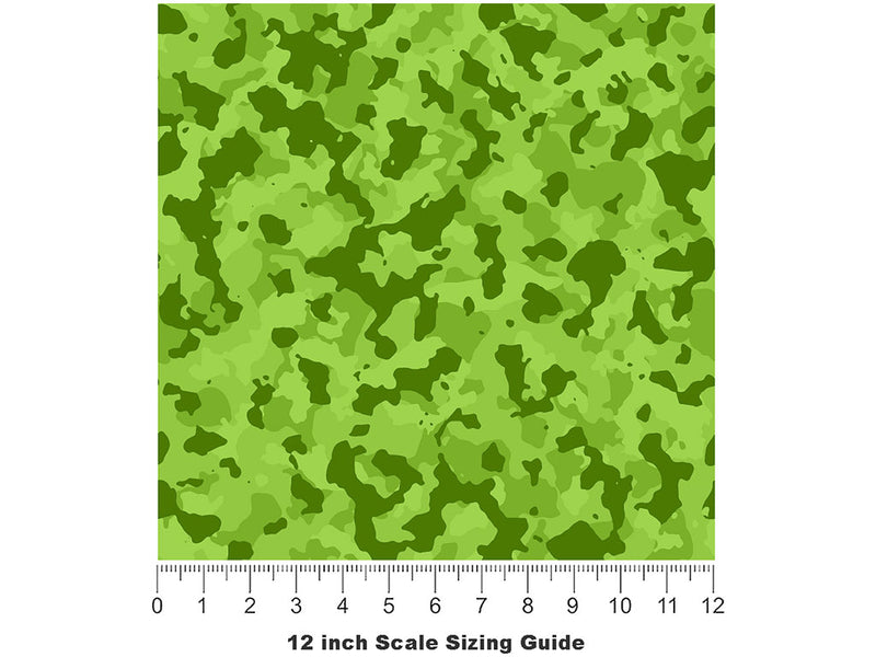 Chartreuse Flecktarn Camouflage Vinyl Film Pattern Size 12 inch Scale~Rwraps Chartreuse Flecktarn Camouflage Sizing Chart~3
