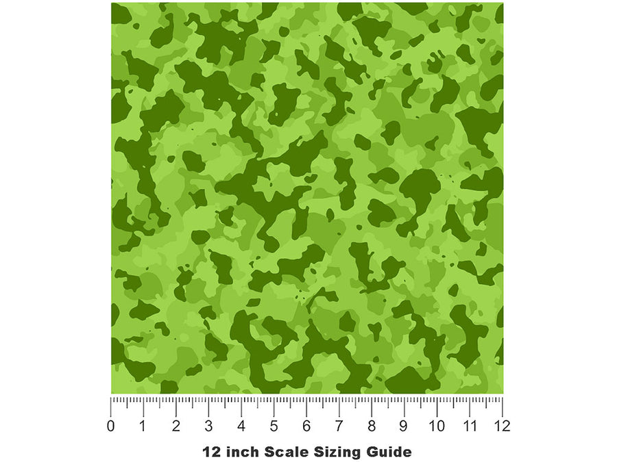 Chartreuse Flecktarn Camouflage Vinyl Film Pattern Size 12 inch Scale~Rwraps Chartreuse Flecktarn Camouflage Sizing Chart~3
