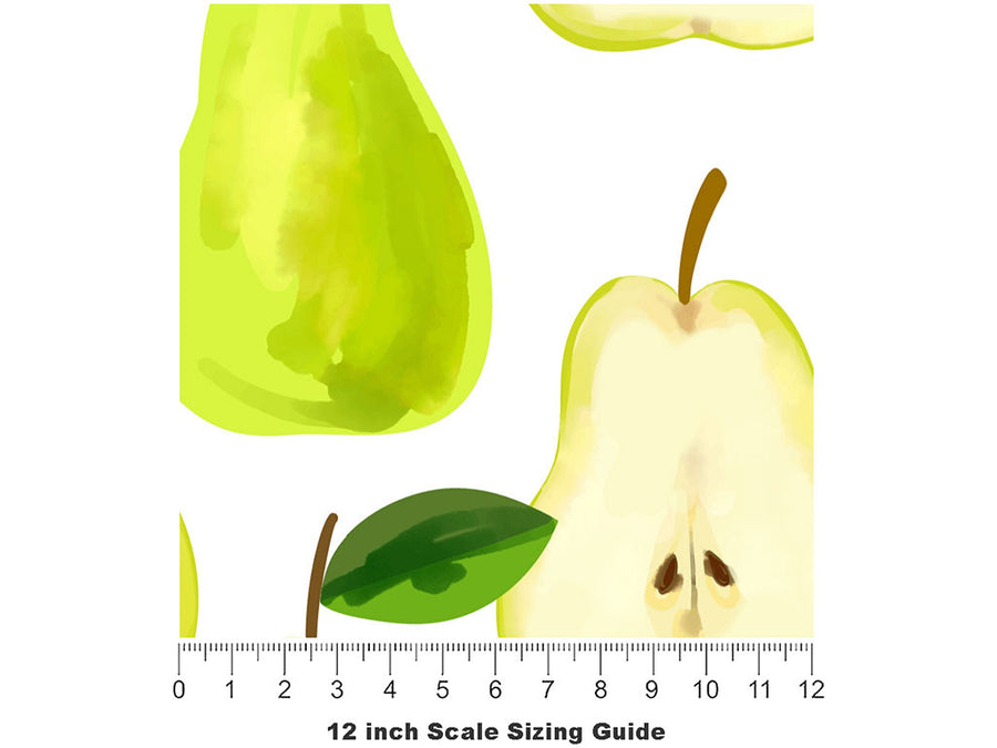 Chartreuse Hood Fruit Vinyl Film Pattern Size 12 inch Scale~Rwraps Chartreuse Hood Fruit Sizing Chart~2