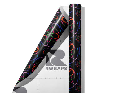 Chasing Night Abstract Wrap Film Sheets~Rwraps Series 914 Chasing Night Abstract Scrolled Sheet~3