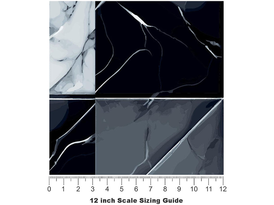 Checkerboard Deviations Tile Vinyl Film Pattern Size 12 inch Scale~Rwraps Checkerboard Deviations Tile Sizing Chart~3