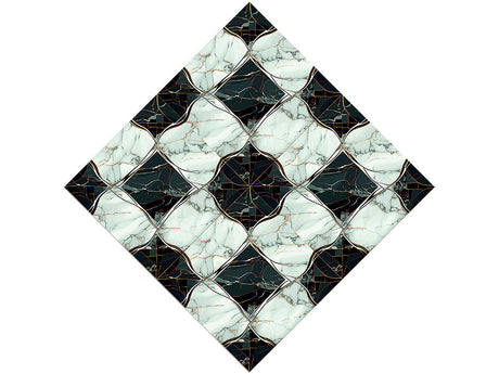 Checkered Flower Tile Vinyl Wrap Pattern