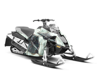 Checkered Flower Tile Custom Wrapped Snowmobile