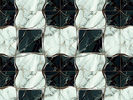 Checkered Flower Tile Vinyl Wrap Pattern~Rwraps Series 914 Digitally Printed Vinyl Wrap~0