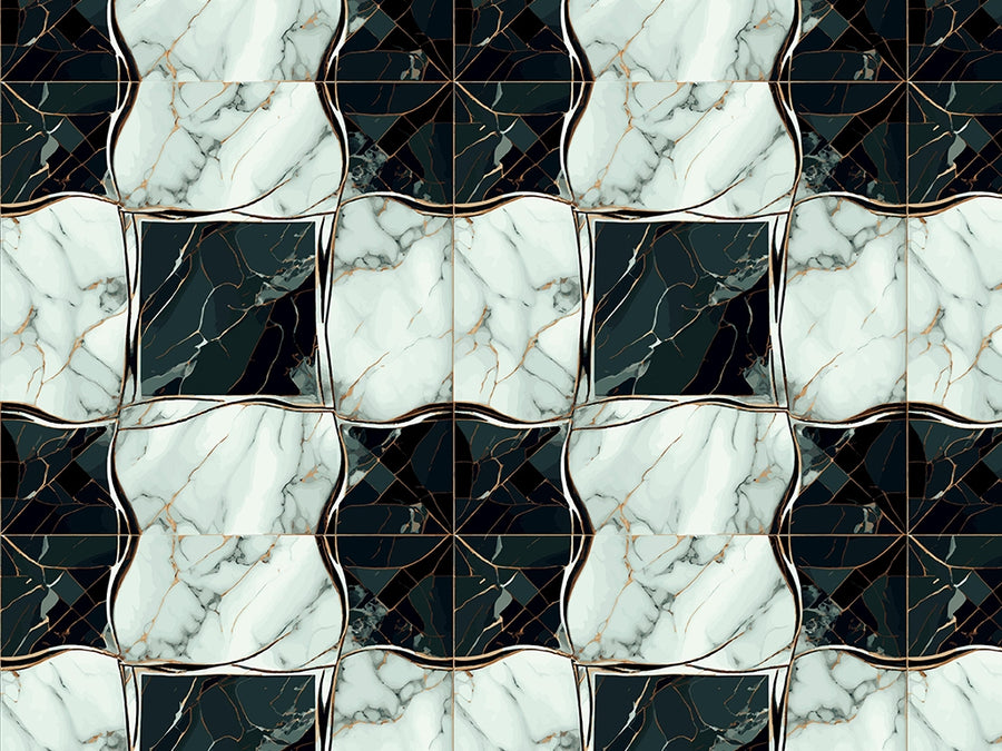 Checkered Flower Tile Vinyl Wrap Pattern~Rwraps Series 914 Digitally Printed Vinyl Wrap~0