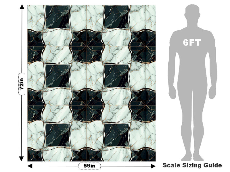 Checkered Flower Tile Vehicle Wrap Scale~Rwraps Series 914 Checkered Flower Tile Measurements~2