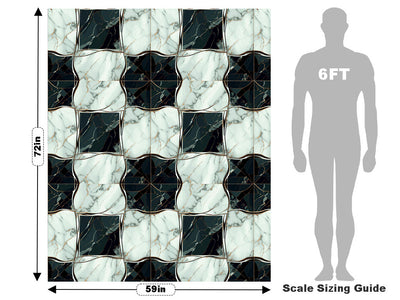 Checkered Flower Tile Vehicle Wrap Scale~Rwraps Series 914 Checkered Flower Tile Measurements~2