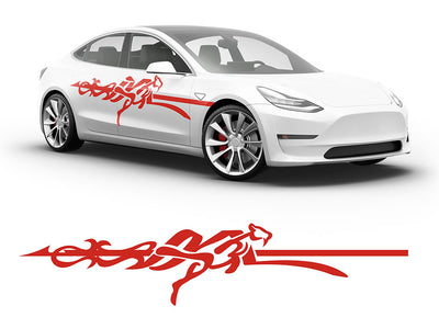 3M Light Red Cheetah Body Graphic~Full Side Auto Decal Kit~0
