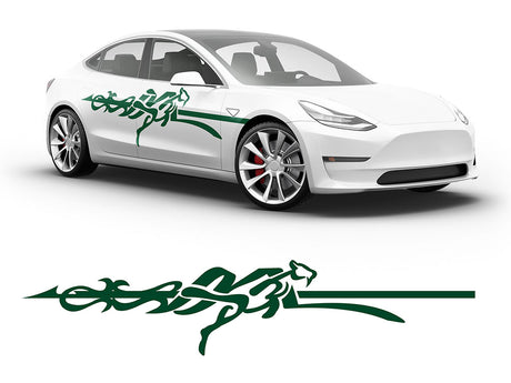3M Dark Green Cheetah Body Graphic~Full Side Auto Decal Kit~0