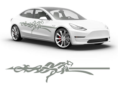 3M Light Gray Cheetah Body Graphic~Full Side Auto Decal Kit~0