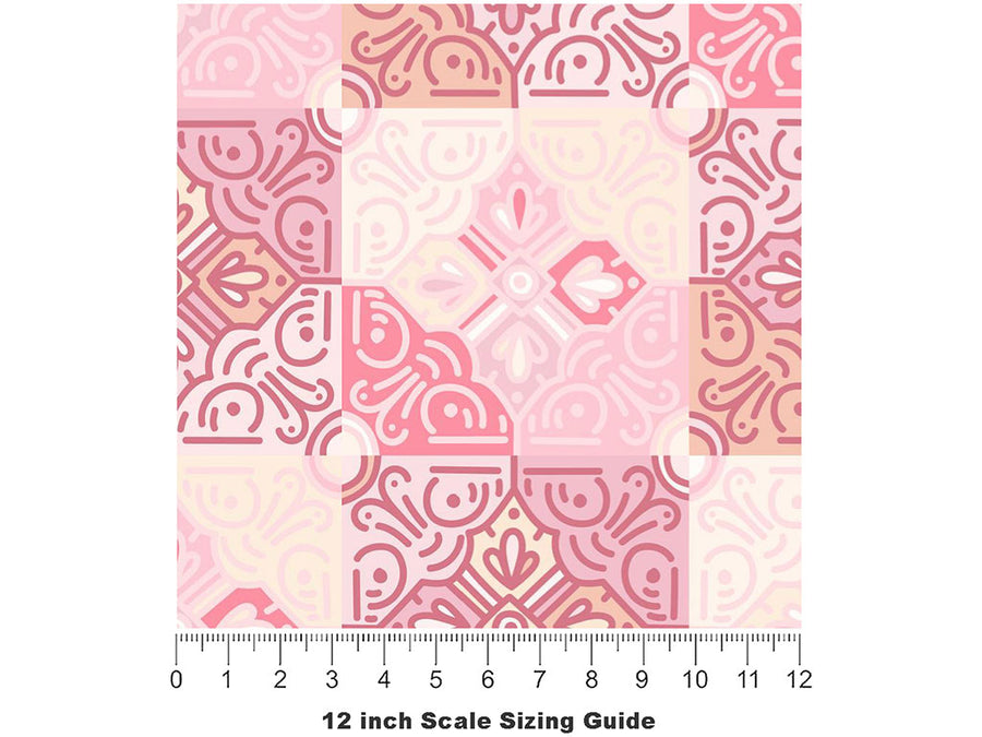 Cherry Blossoms Tile Vinyl Film Pattern Size 12 inch Scale~Rwraps Cherry Blossoms Tile Sizing Chart~3