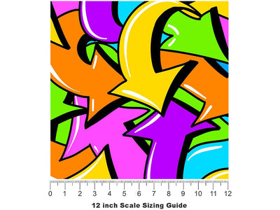 Cheshire Directions Sticker Bomb Vinyl Film Pattern Size 12 inch Scale~Rwraps Cheshire Directions Sticker Bomb Sizing Chart~3