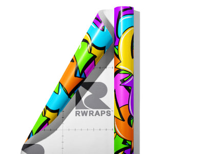 Cheshire Directions Sticker Bomb Wrap Film Sheets~Rwraps Series 914 Cheshire Directions Sticker Bomb Scrolled Sheet~4