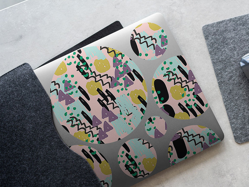 cheshire smile abstract geometric DIY Laptop Stickers