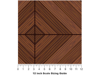 Chestnut Diamonds Wooden Parquet Vinyl Film Pattern Size 12 inch Scale~Rwraps Chestnut Diamonds Wooden Parquet Sizing Chart~3