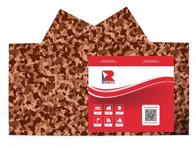 chestnut multicam camouflage Craft Vinyl Sheet Pack