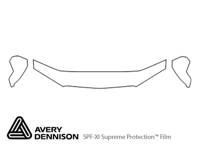 avalanche Avery Dennison Clear Bra Hood Precut PPF Diagram