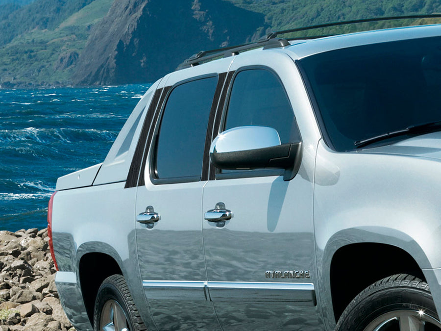 chevrolet avalanche 2002-2006 Brushed Aluminum Black Pillar Cover Diagram