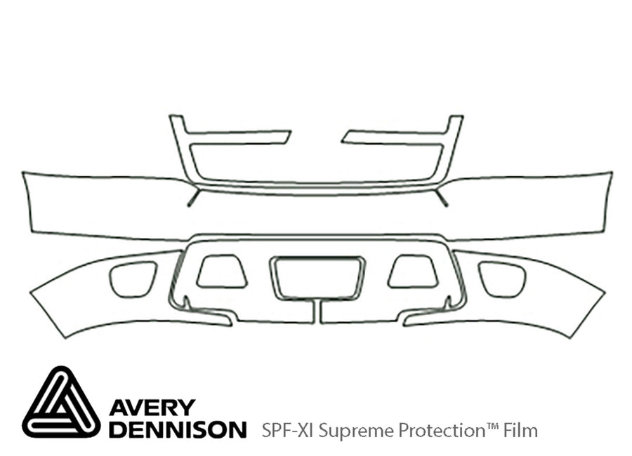 avalanche Avery Dennison Clear Bra Bumper Precut PPF Diagram