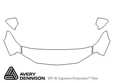 camaro Avery Dennison Clear Bra Hood Precut PPF Diagram
