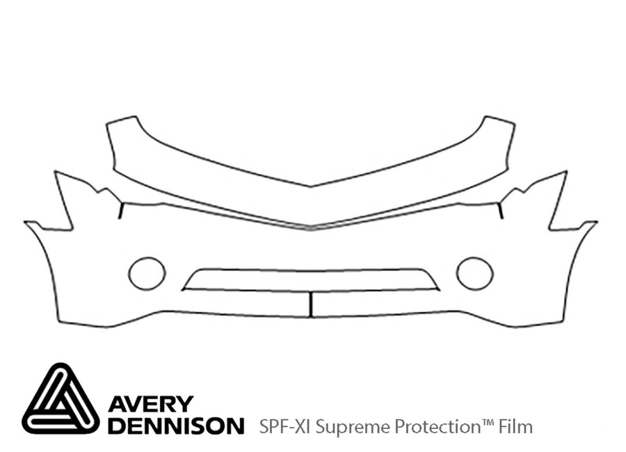 camaro Avery Dennison Clear Bra Bumper Precut PPF Diagram