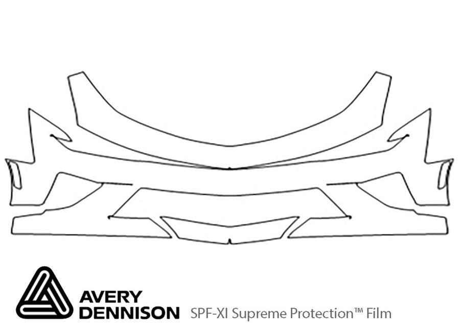 camaro Avery Dennison Clear Bra Bumper Precut PPF Diagram