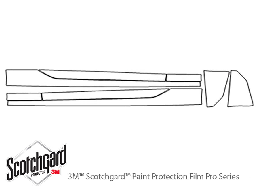 camaro 3M Clear Bra Door Cup Precut PPF Diagram