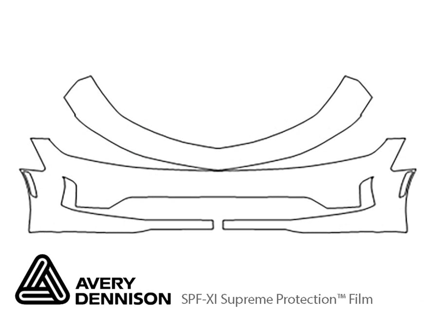 camaro Avery Dennison Clear Bra Bumper Precut PPF Diagram