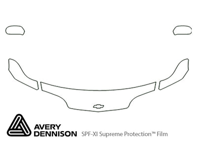 cavalier Avery Dennison Clear Bra Hood Precut PPF Diagram