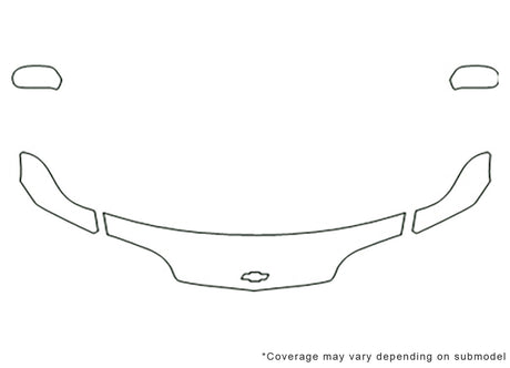 cavalier 3M Clear Bra Hood Precut PPF Diagram