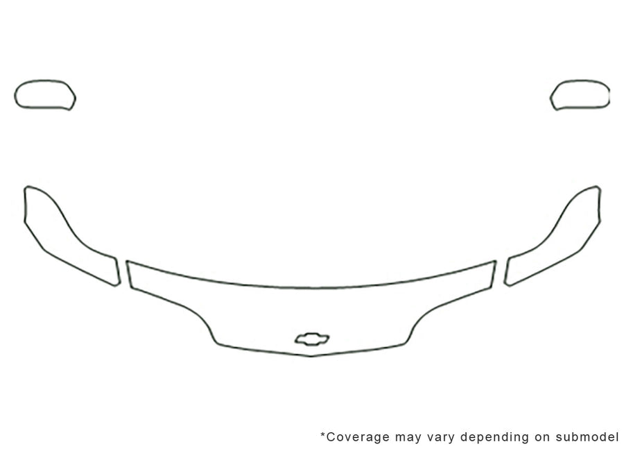 cavalier 3M Clear Bra Hood Precut PPF Diagram