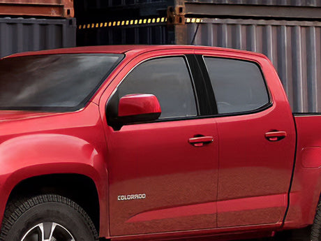 chevrolet colorado 2015-2022 (extended / crew cab) Brushed Aluminum Black Pillar Cover Diagram