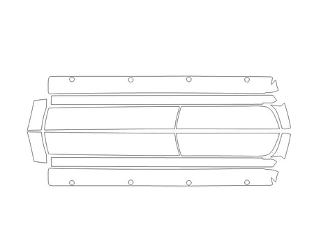 colorado 3M Clear Bra Door Cup Precut PPF Diagram