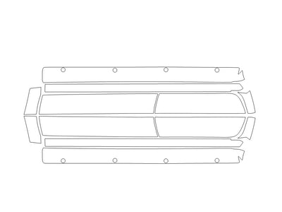 colorado Avery Dennison Clear Bra Door Cup Precut PPF Diagram