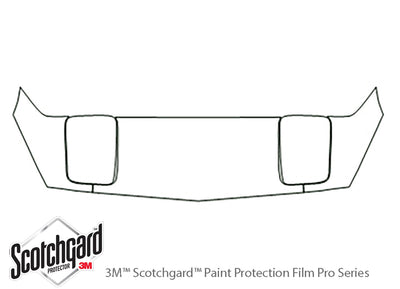 corvette 3M Clear Bra Hood Precut PPF Diagram