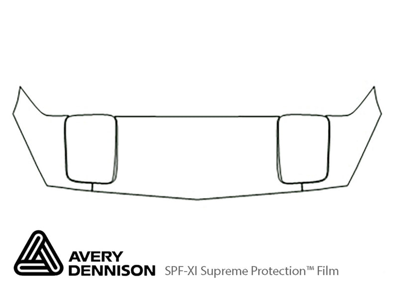 corvette Avery Dennison Clear Bra Hood Precut PPF Diagram