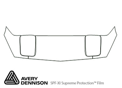corvette Avery Dennison Clear Bra Hood Precut PPF Diagram