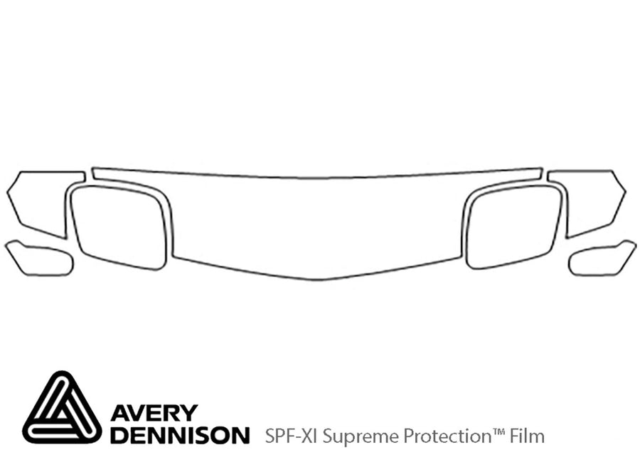 corvette Avery Dennison Clear Bra Hood Precut PPF Diagram