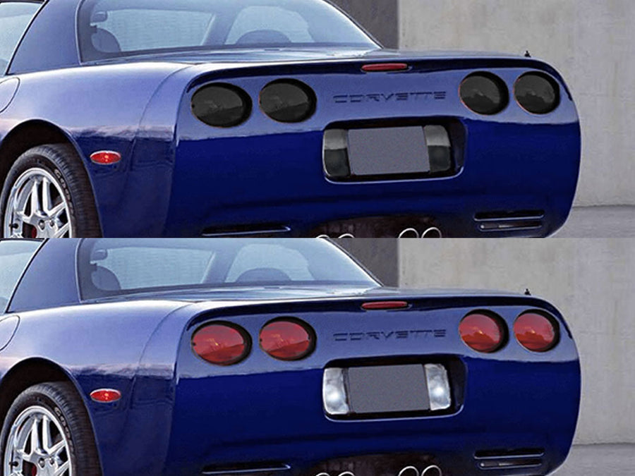 corvette Before and After Smoked Taillights