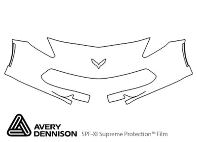 corvette Avery Dennison Clear Bra Bumper Precut PPF Diagram