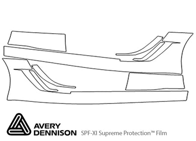 corvette Avery Dennison Clear Bra Door Cup Precut PPF Diagram